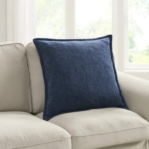 Mainstays 22 inch Blue Chenille Flange Decorative Pillow